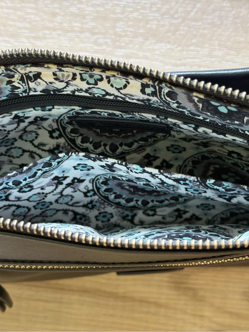 Vera Bradley Carry-All Black Quilted Leather Crossbody Purse